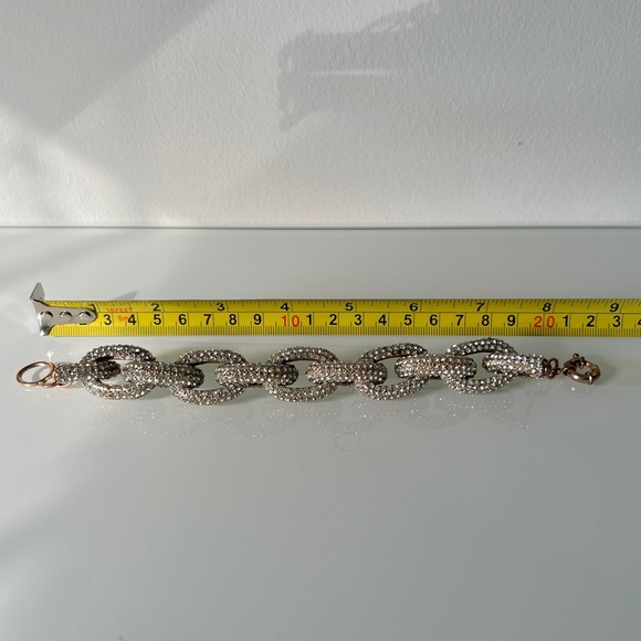 Pave Chunky Crystal & Chain Bracelet | Gold - Picture 6 of 7